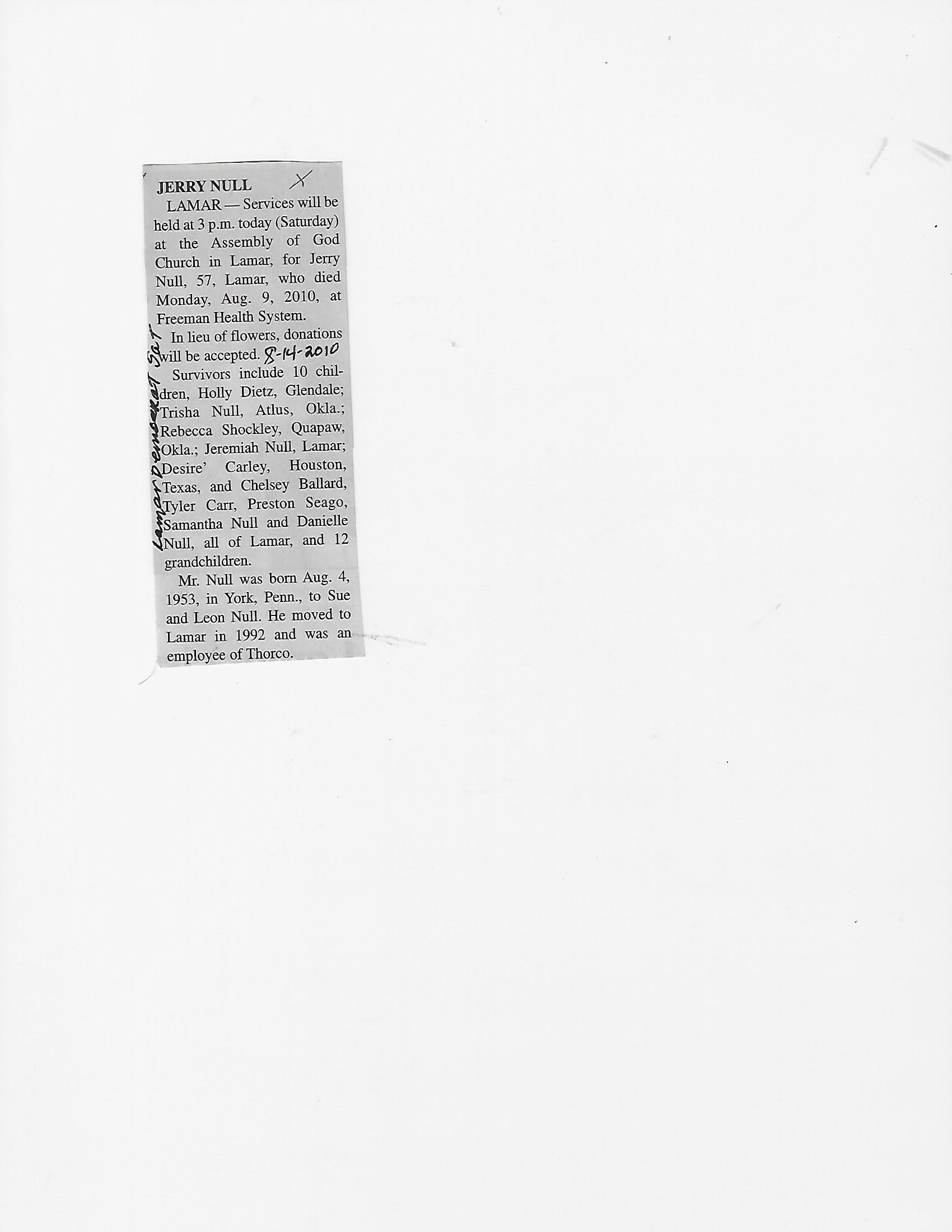 Index N for Other Obituaries